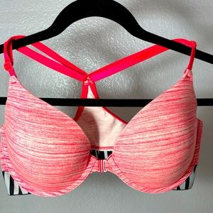 VS Victoria’s Secret Pink front close racer back push up bra sz 36 D